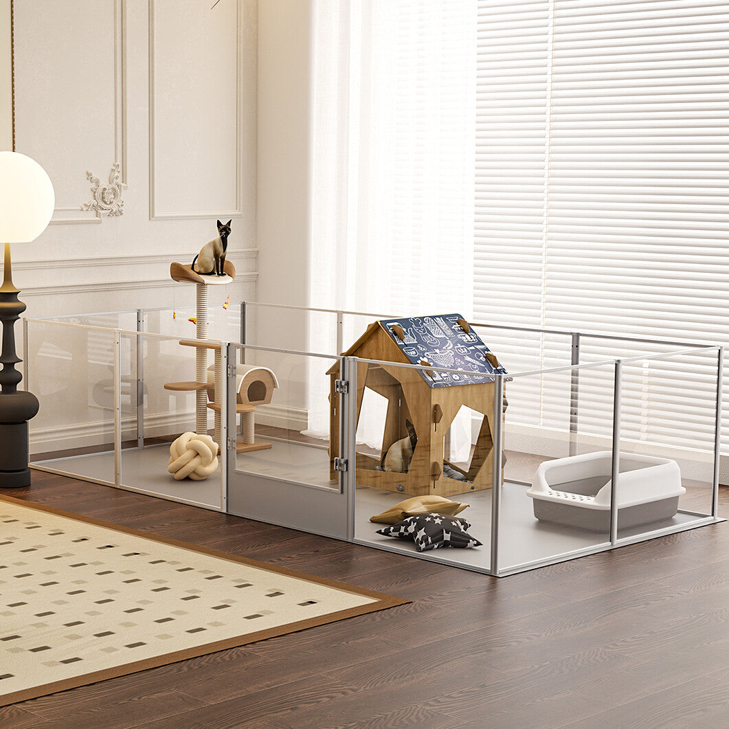 Versatile Sleek Thick Acrylic Pet Playpen Dog Puppies Run Kennel Rabbit Play Pen