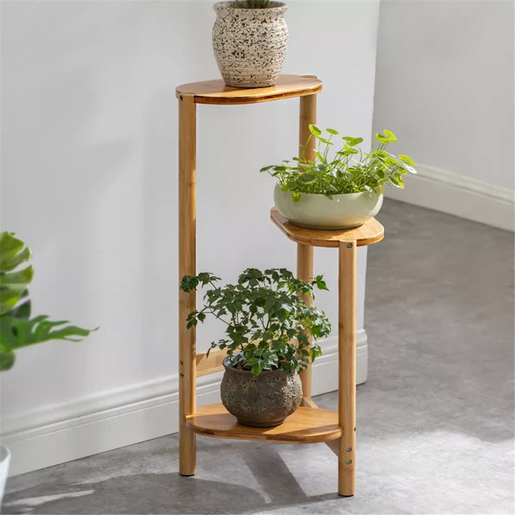 3-Tier Bamboo Plant Stand Bonsai Holder
