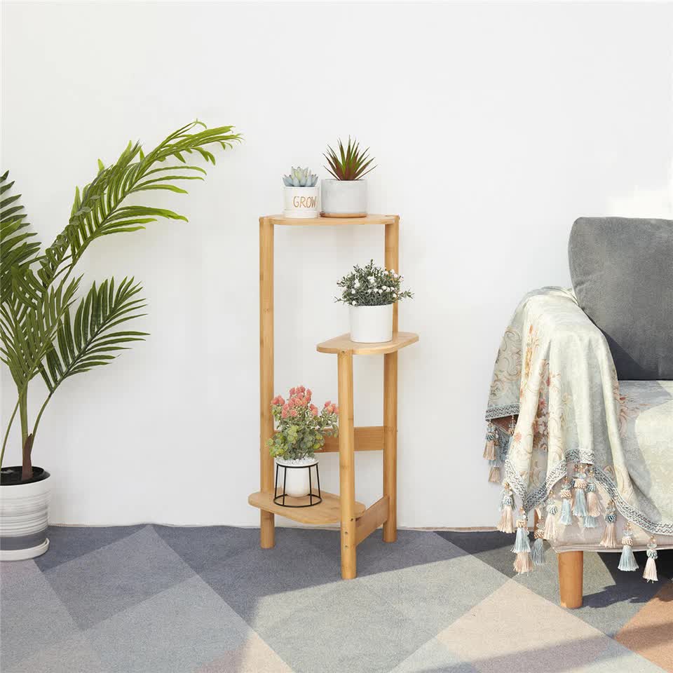 3-Tier Bamboo Plant Stand Bonsai Holder