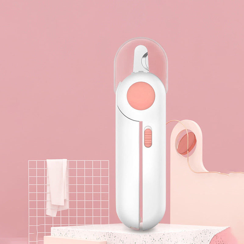 Pet Nail Clippers Set with LED Light and Safety Guard, Grinder for Cats &amp; Small Animals, Clippers for Dogs, Pink