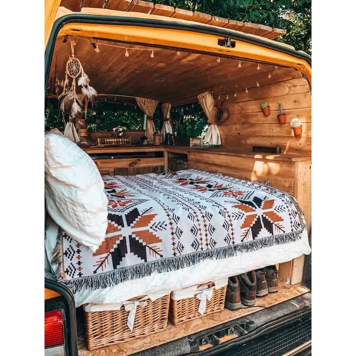 2pcs pack set 180*340cm Bohemian Picnic Blanket, Waterproof Camping Blanket, Outdoor Rug for Camping, Picnic, Beach