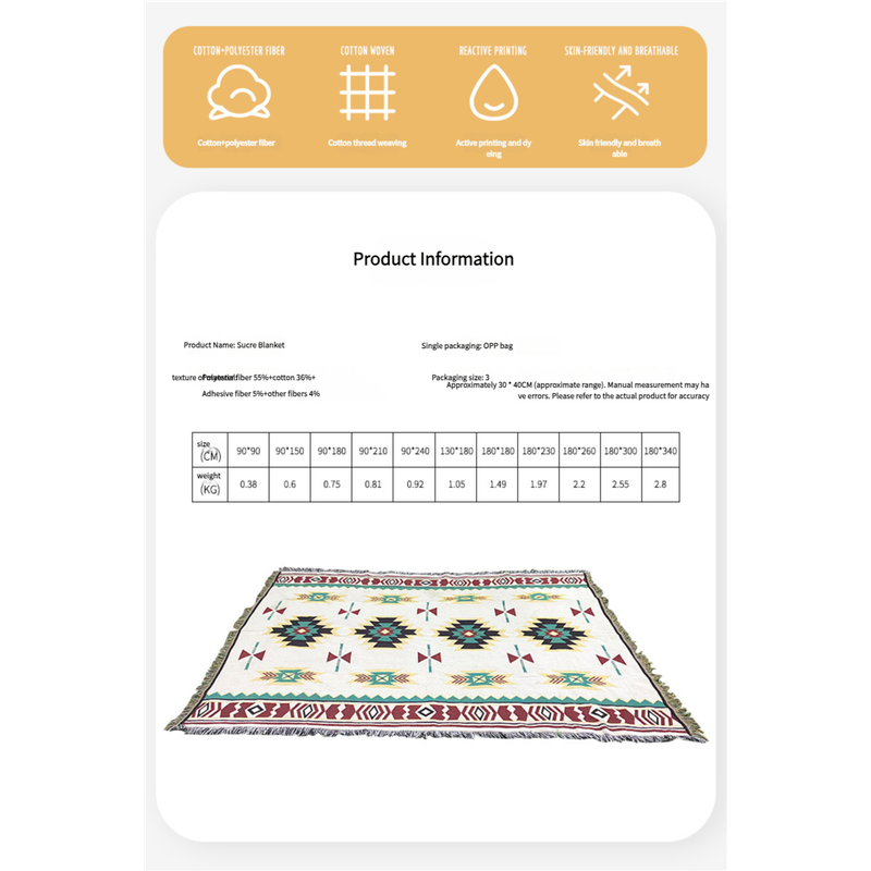 2pcs pack set 90*210cm Bohemian Picnic Blanket, Waterproof Camping Blanket, Outdoor Rug for Camping, Picnic, Beach