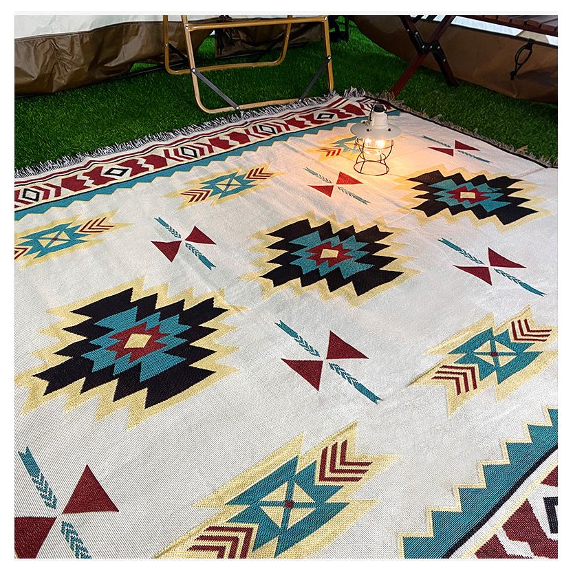 2pcs pack set 180*130cm Bohemian Picnic Blanket, Waterproof Camping Blanket, Outdoor Rug for Camping, Picnic, Beach