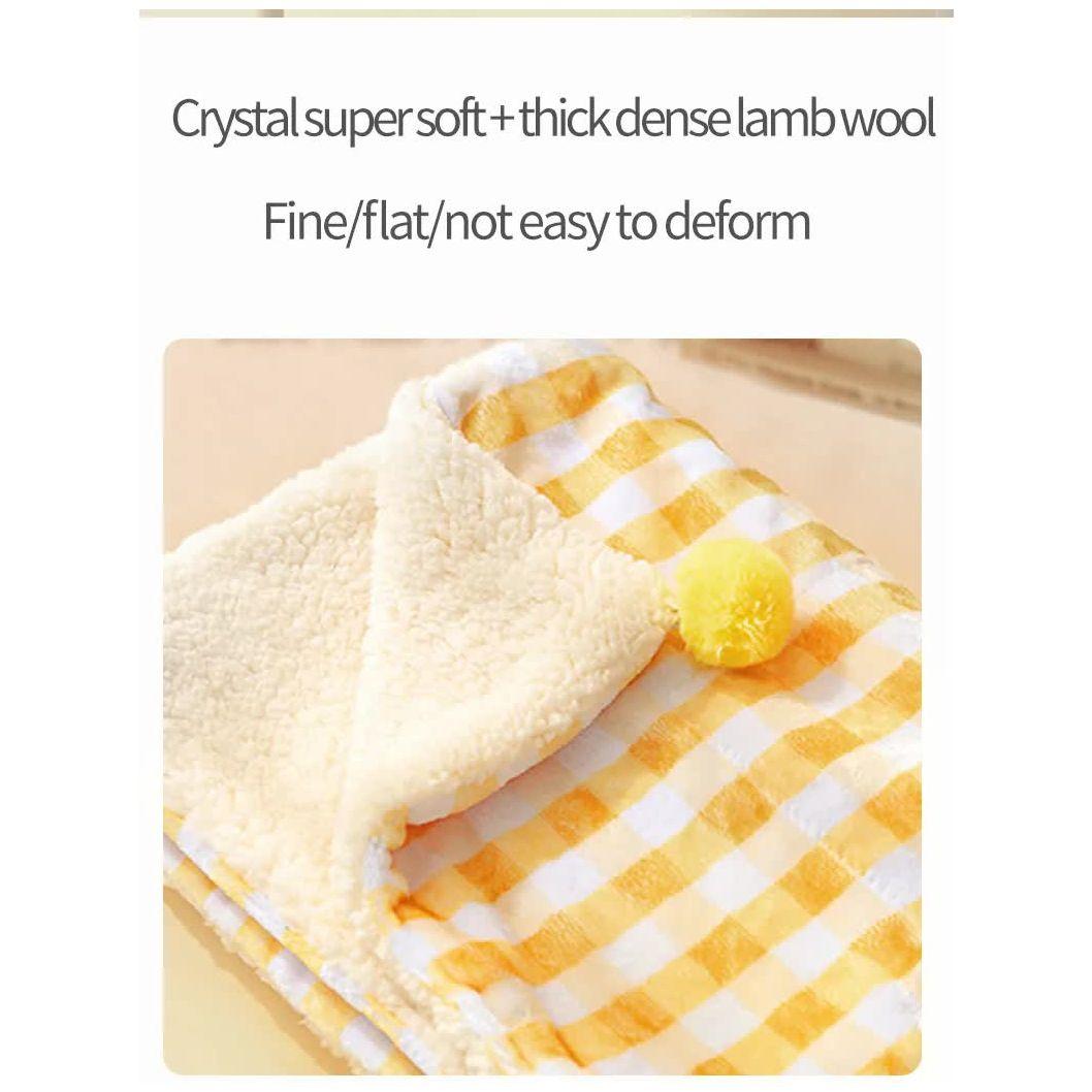 Multi-Use Pet Blanket -Soft Cushion, Blanket, and Pillow for Cats and Small Dogs, Yellow XL100*78CM