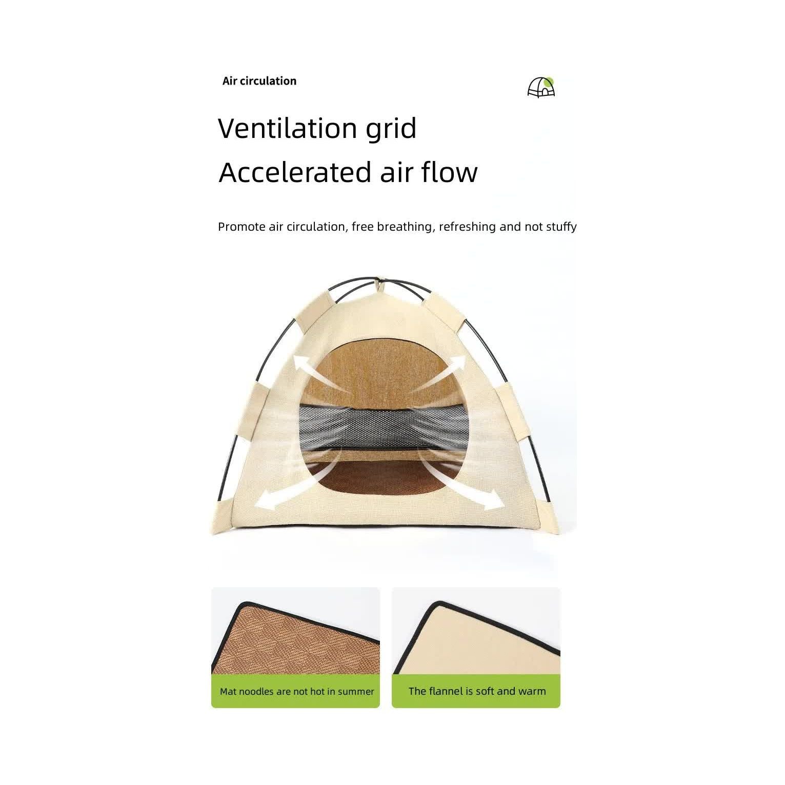 Outdoor Cat House,Pet Tent -Windproof and Dustproof Shelter for Small Pets, Apricot, Size: S  35*35*30cm