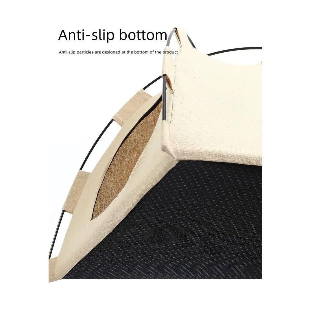 Outdoor Cat House,Pet Tent -Windproof and Dustproof Shelter for Small Pets, Apricot, Size: S  35*35*30cm