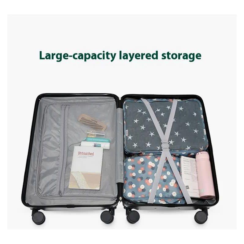 Smart Carry-On Luggage with Cup Holder & USB Charging Port - Yellow Color Spinner Suitcase for Travel Convenience  20 inch