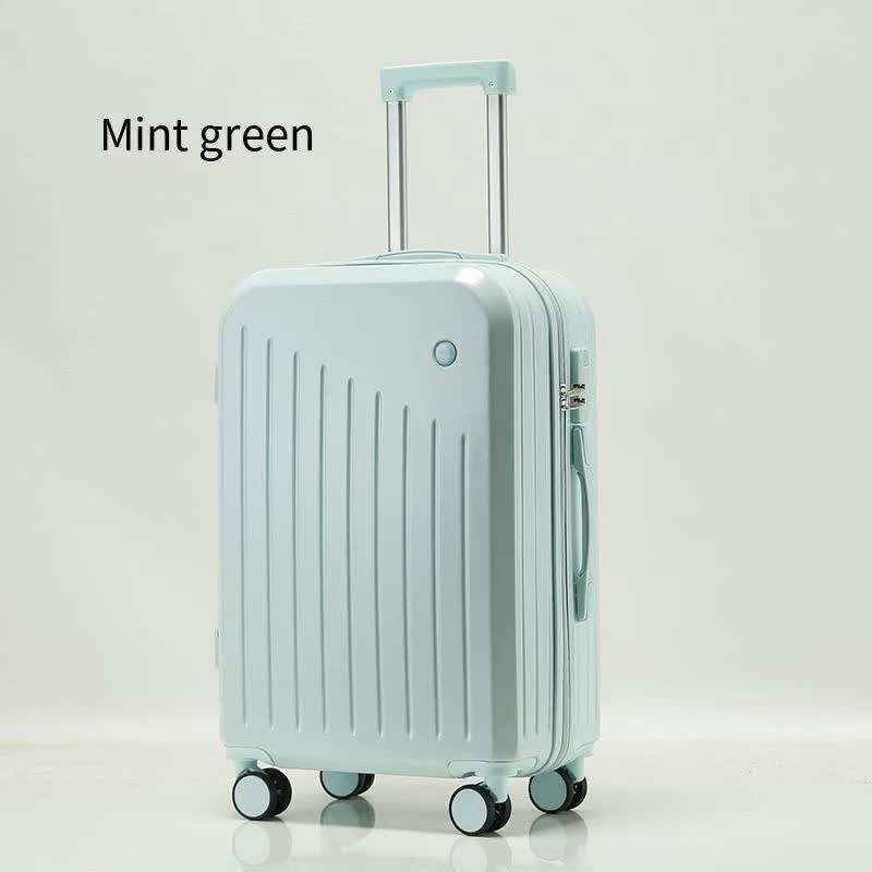 Smart Carry-On Luggage with Cup Holder &amp; USB Charging Port - Mint green Color Spinner Suitcase for Travel Convenience  20 inch