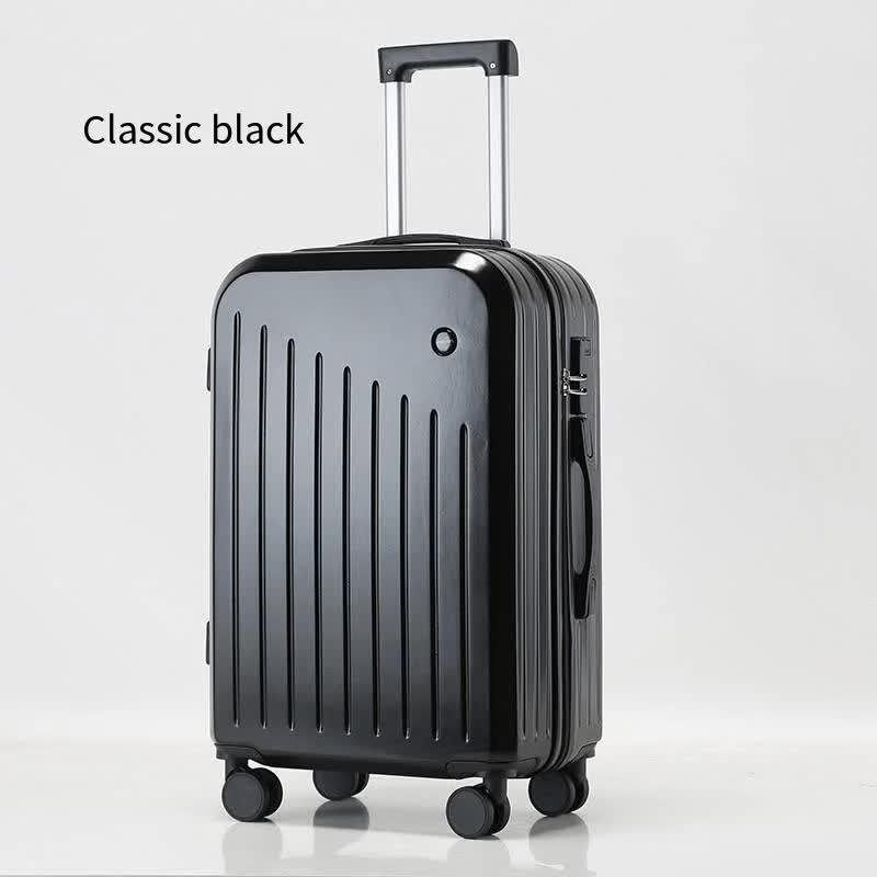 Smart Carry-On Luggage with Cup Holder & USB Charging Port - Black Color Spinner Suitcase for Travel Convenience  24 inch