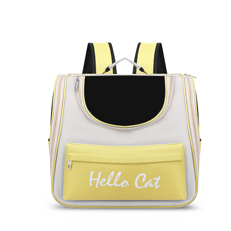 Yellow Transparent Pet Carrier Backpack for Cats and Small Dogs