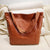 Vintage Genuine Leather Tote Bag - Stylish and Spacious Everyday Shoulder Bag  (darker brown)