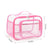 Clear PVC Tote Bag with Handle - Transparent Stadium-Approved Travel Organizer(Pink)