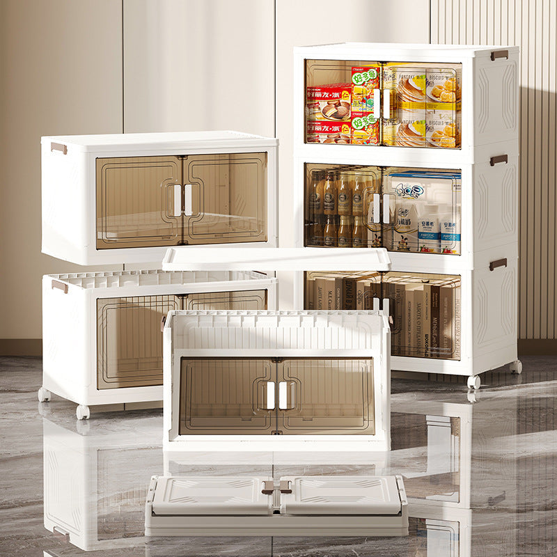 Stackable Storage Boxes with Transparent Doors - Modular Organizer for Home & Pantry 55*32*31cm (1 layer )