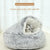 Cozy Coffee Plush Hooded Pet Bed - Ultra Soft Long Fur Cave Bed for Small Pets 40cm