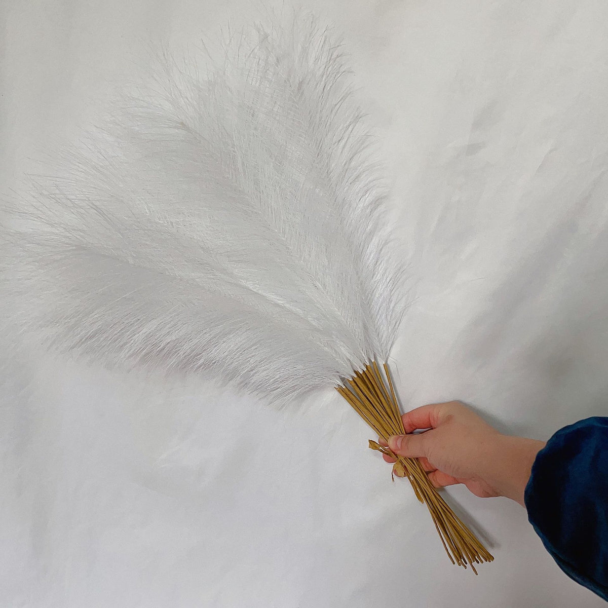 20 sticks Natural White Pampas Grass Bouquet - 21.65&#39;&#39; Fluffy Dried Pampas for Home Decor and Events