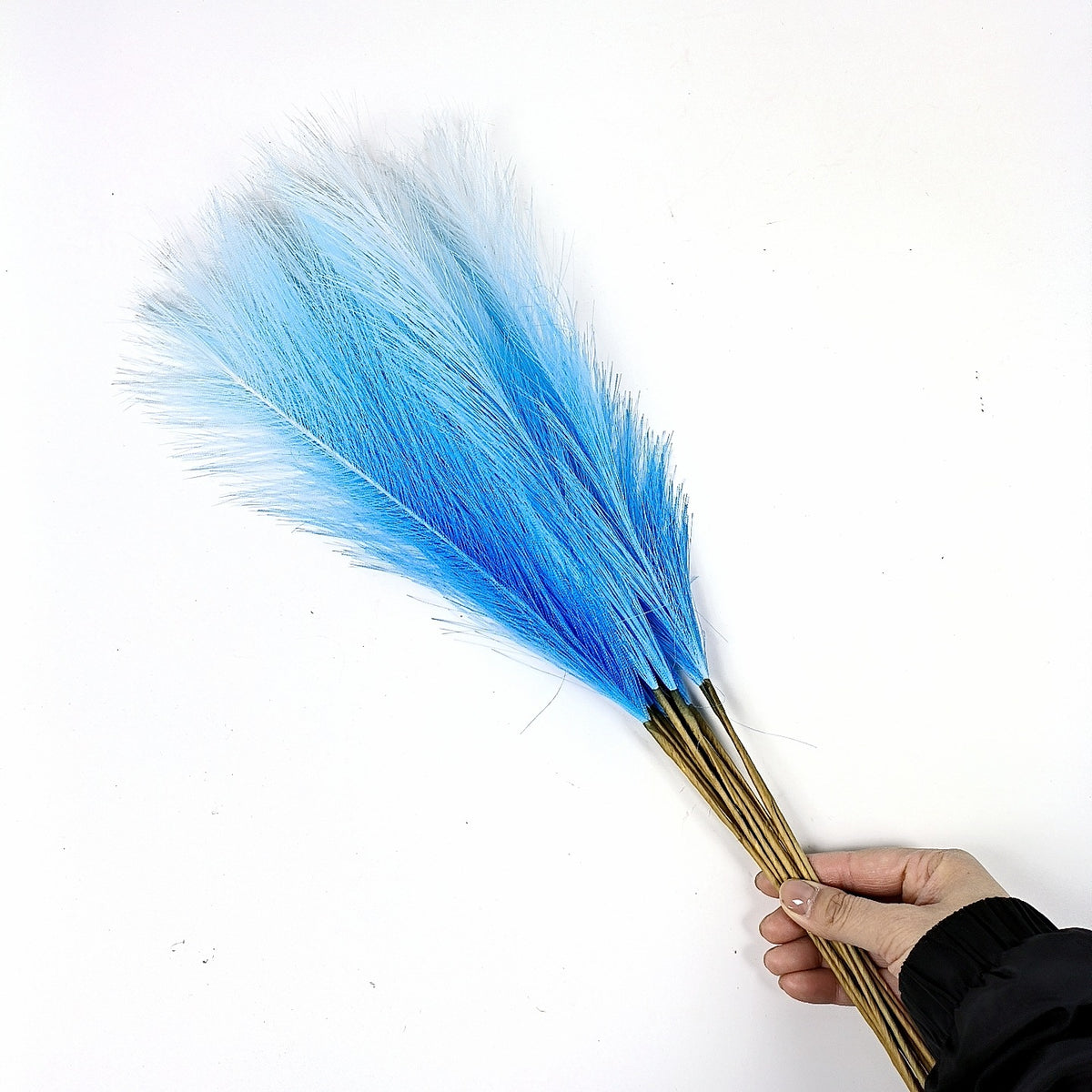 20 sticks Gradient blue Pampas Grass Bouquet-21.65&quot; Fluffy Dried Pampas for Home Decor and Events