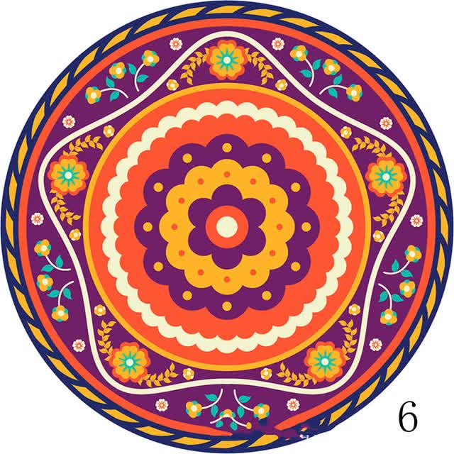 Set of 6 Mandala Ceramic Drink Coasters - Absorbent, Non-Slip Coasters for Coffee Table and Home Decor 10.4cm