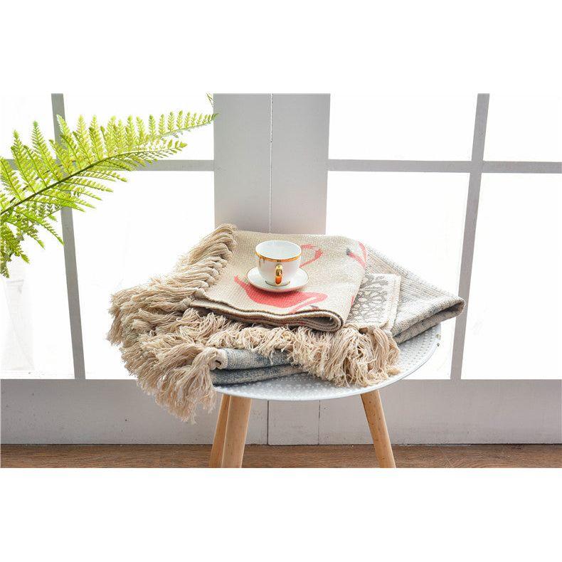 Bohemian Cotton Area Rug with Tassels - Geometric Pattern, Decorative Floor Mat 60*90cm