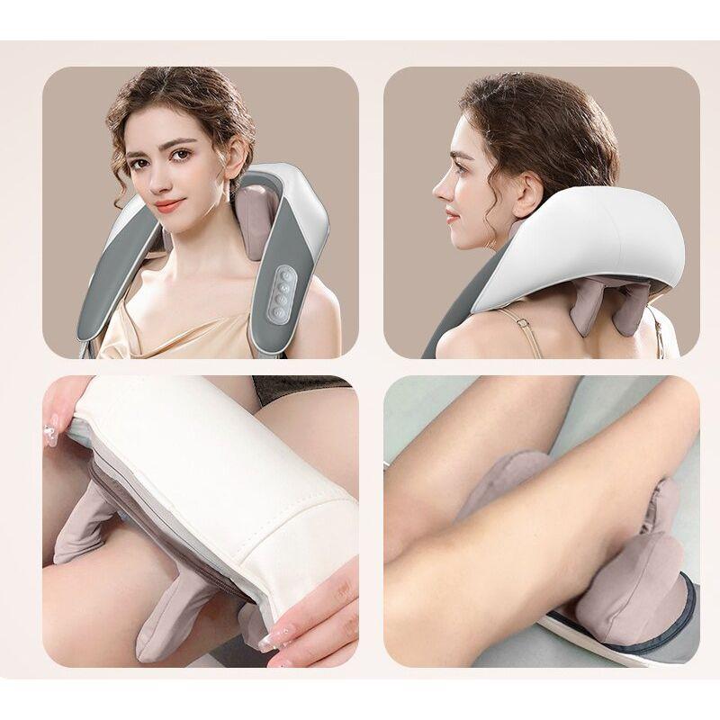 Portable Shiatsu Neck and Shoulder Massager with Heat | Rechargeable 2000mAh Battery