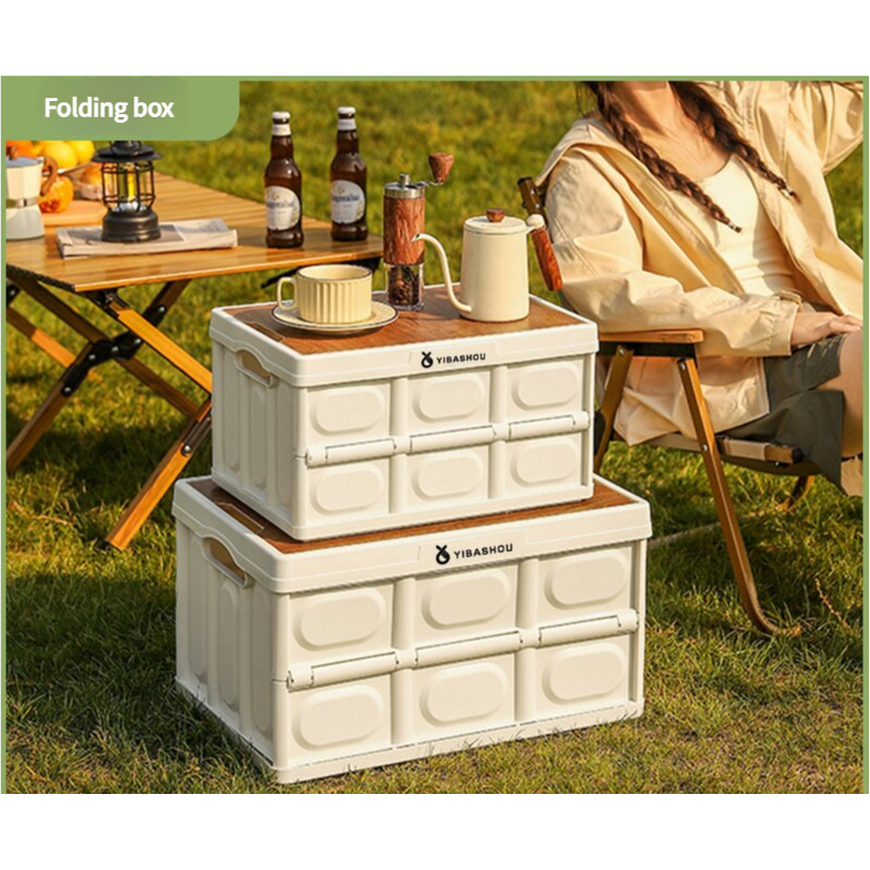 54*36*29 cm Collapsible Black Outdoor Storage Box | Large Capacity, Foldable to 7cm, Durable Design