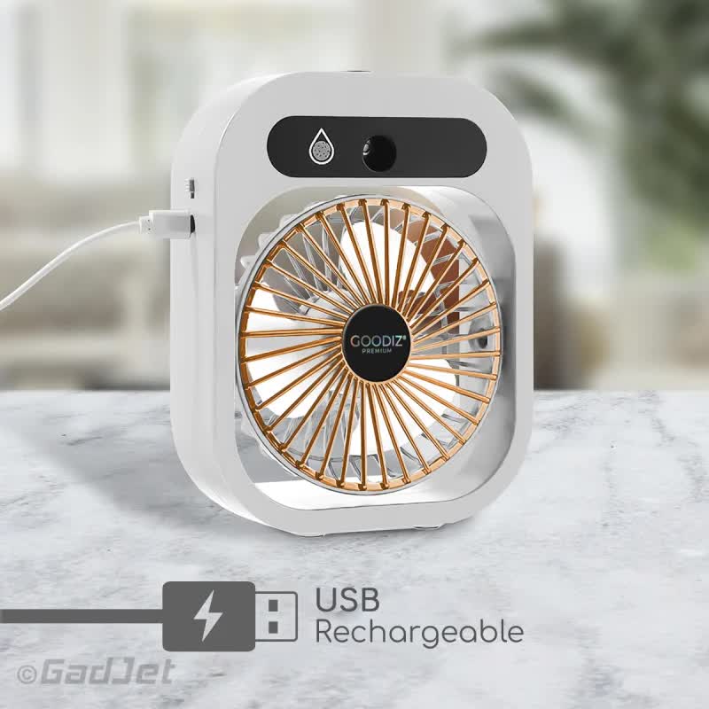 White color USB 2-in-1 Misting Fan &amp; Humidifier Portable Cooling and Humidifying Solution