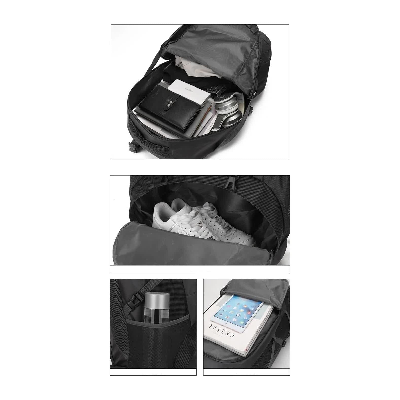 Large 60L Black Waterproof Hiking Backpack for Travel, Camping, and Outdoor Adventures - Durable and Lightweight