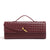 Wine Red Luxury Woven PU Leather Clutch - Elegant Women's Evening Baguette Bag with Adjustable Shoulder Strap