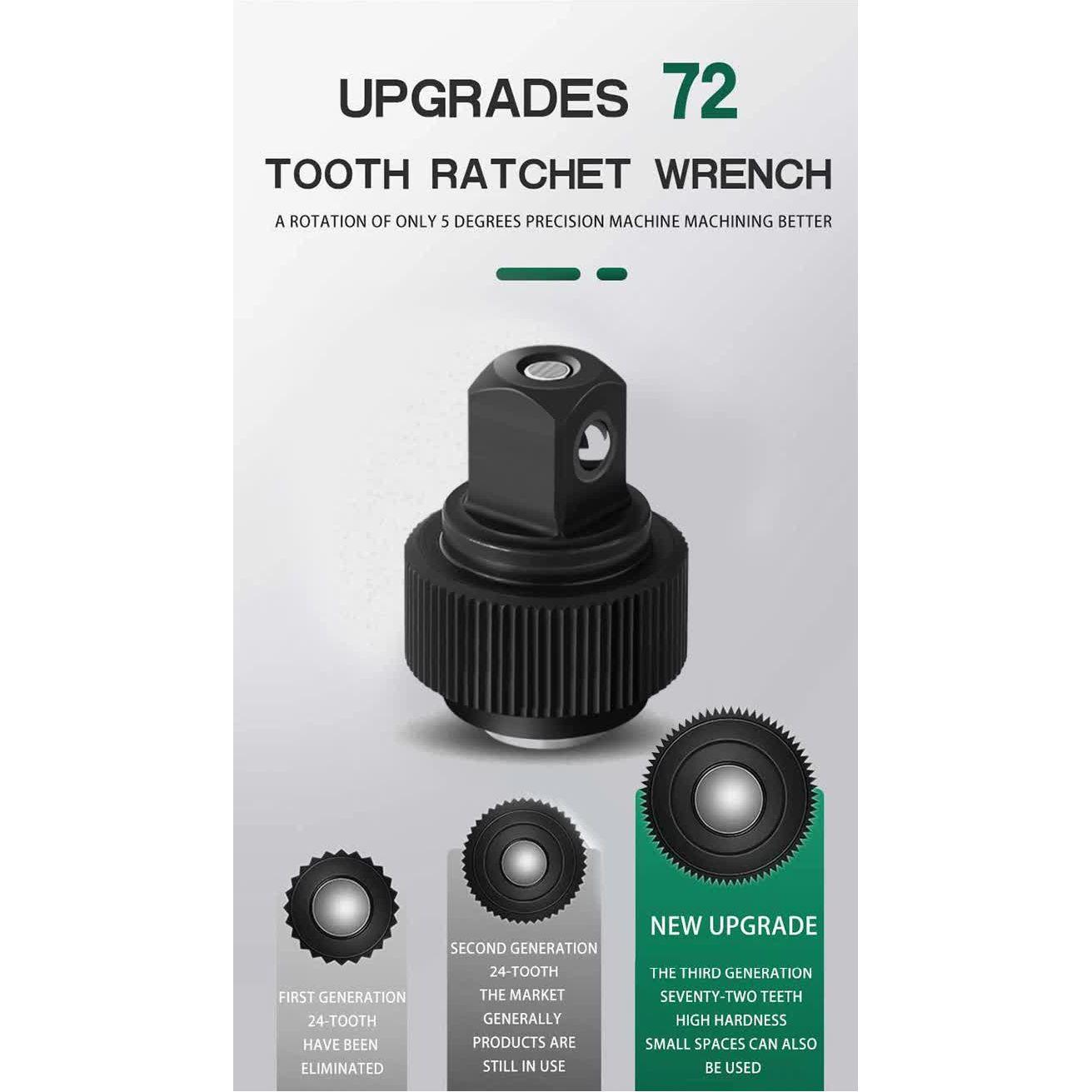 46-Piece Professional Socket Wrench Set - 1/4 Drive, Chrome Vanadium Steel, Ratchet & Bit Kit for Automotive and Household Repairs Red Box