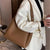 White 2-Piece Women's Bucket Bag Set - Vintage Large Capacity Shoulder Tote & Crossbody Bag (Commuter Style)