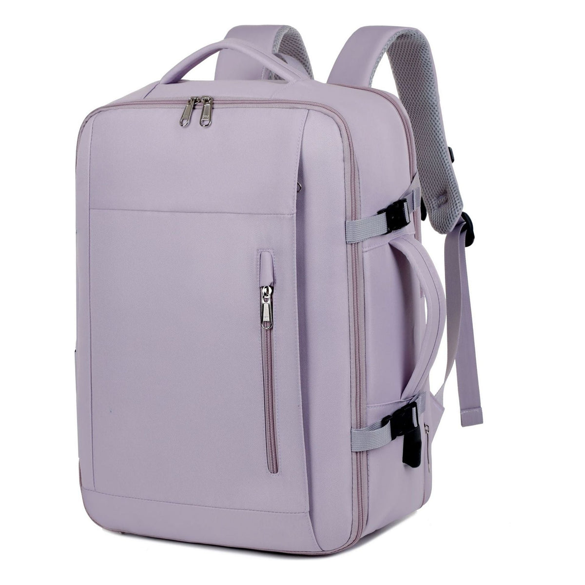 Purple Expandable Backpack with USB Port - Multi-Functional Outdoor, Commuter &amp; Laptop Bag