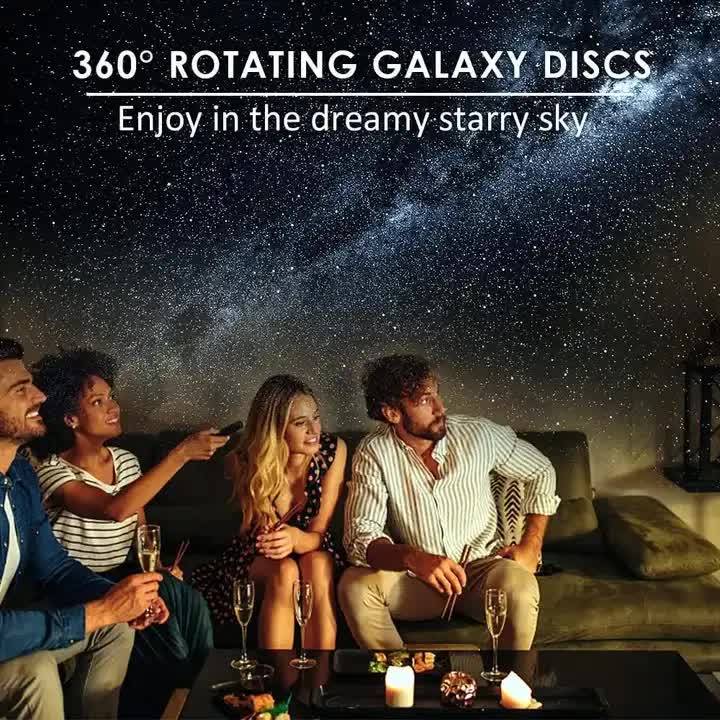 High-Definition Focusable Starry Galaxy Projector Lamp - Creative Bedroom Mood Light with 13 Film Slides (White)