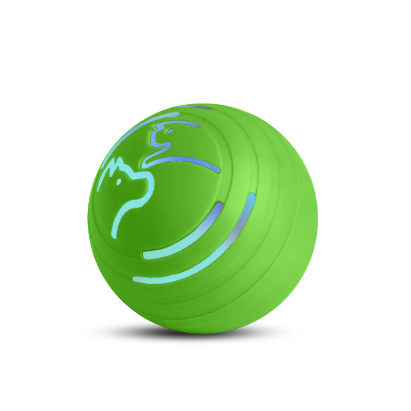 2PCS Green Rechargeable Automatic Jumping Pet Toy Ball - Interactive Smart Play Ball for Dogs &amp; Cats