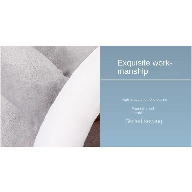 Green Half-Enclosed Cat Bed - Soft Short Velvet Fabric with Sponge + PP Cotton Filling, M Size (35x35x30cm)