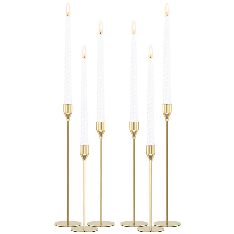 Minimalist White Metal Candle Holder Set - 3-Piece Romantic Candle Cup Set for Living Room Decor, Elegant Dinner Table Accent