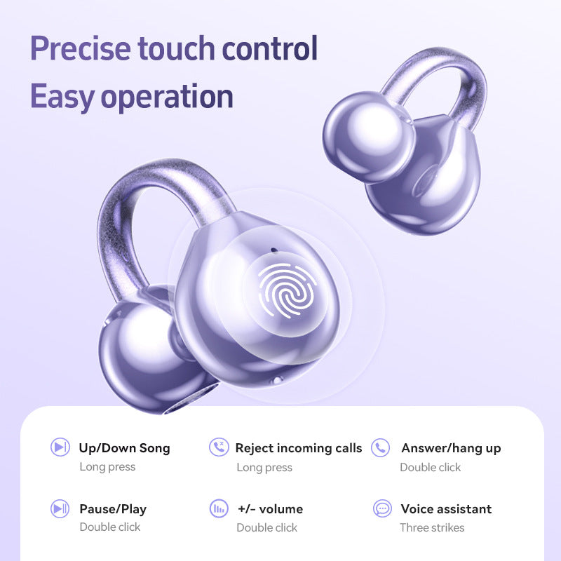 Purple M97 Spherical OWS Plated Over-Ear Bluetooth Earphones - Stylish Design, Superior Sound Quality, Comfortable Fit