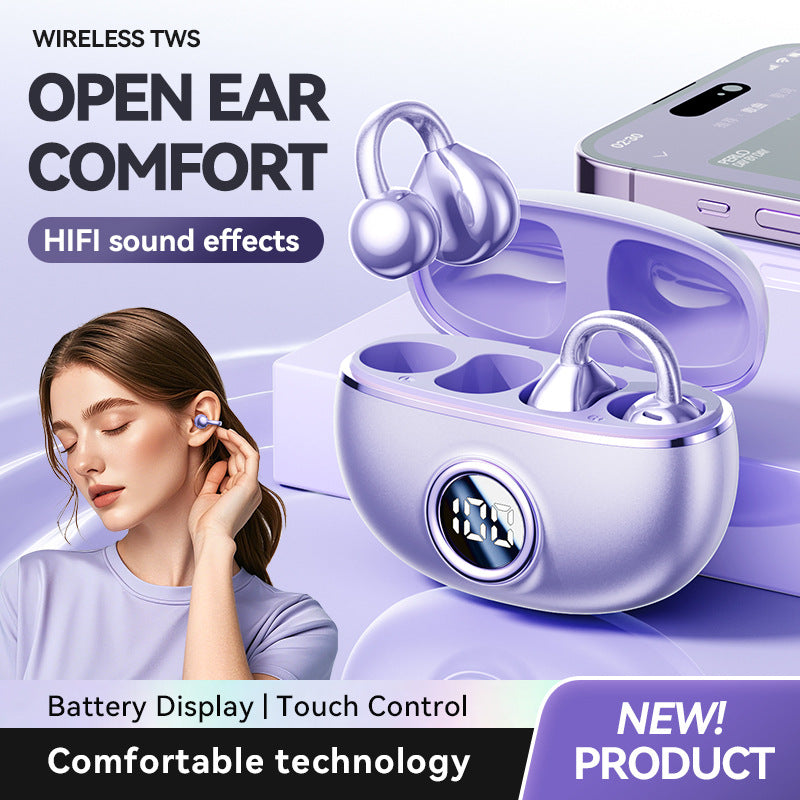 Purple M97 Spherical OWS Plated Over-Ear Bluetooth Earphones - Stylish Design, Superior Sound Quality, Comfortable Fit