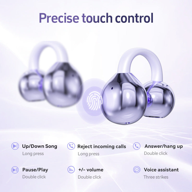 Purple M108 Spherical OWS Over-Ear Bluetooth Earphones - Stylish Design, Premium Sound, Wireless Convenience