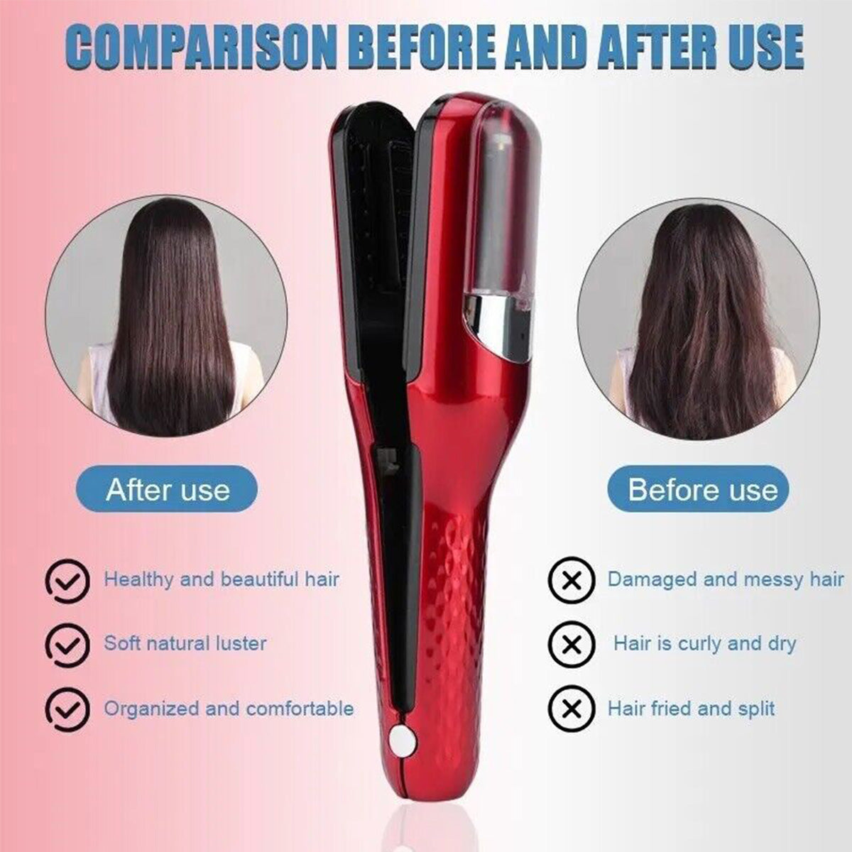 Purple  Mini - Automatic, Hair Repair Split End Remover Trimmer For Dry, Splitting, Damaged And Brittle Split Ends, Men And Women Hair Styling Beauty Tool