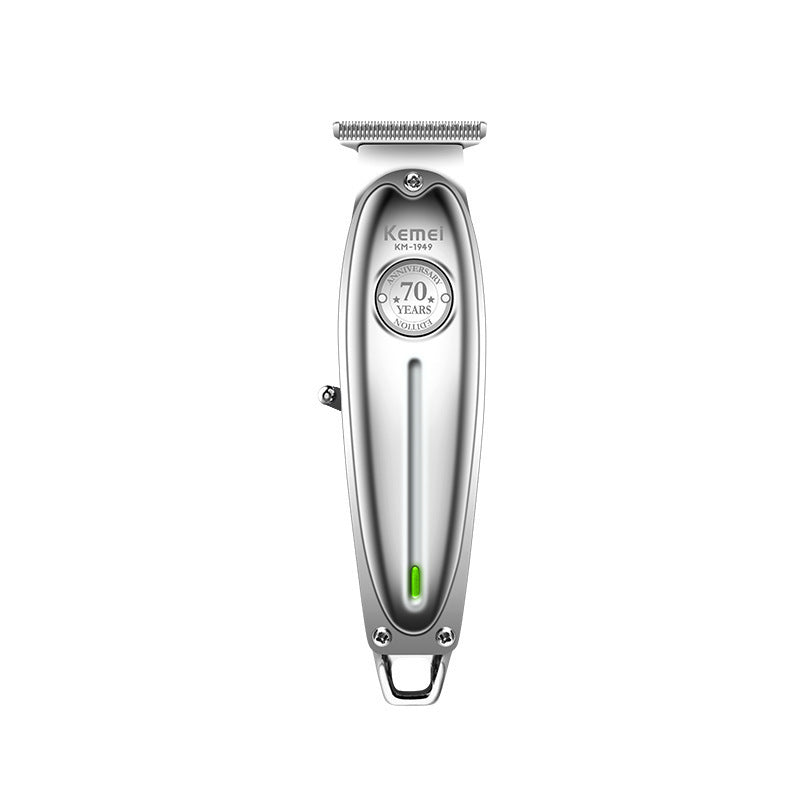 Silver KM-1949 Professional Hair Clipper - Electric Hair Trimmer for Styling &amp; Carving with Precision Blades