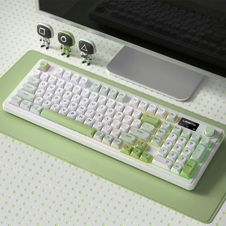 Green L98 High-Performance Triple Mode Keyboard - Wired, Wireless &amp; Bluetooth RGB Gaming &amp; Office Quiet Keyboard
