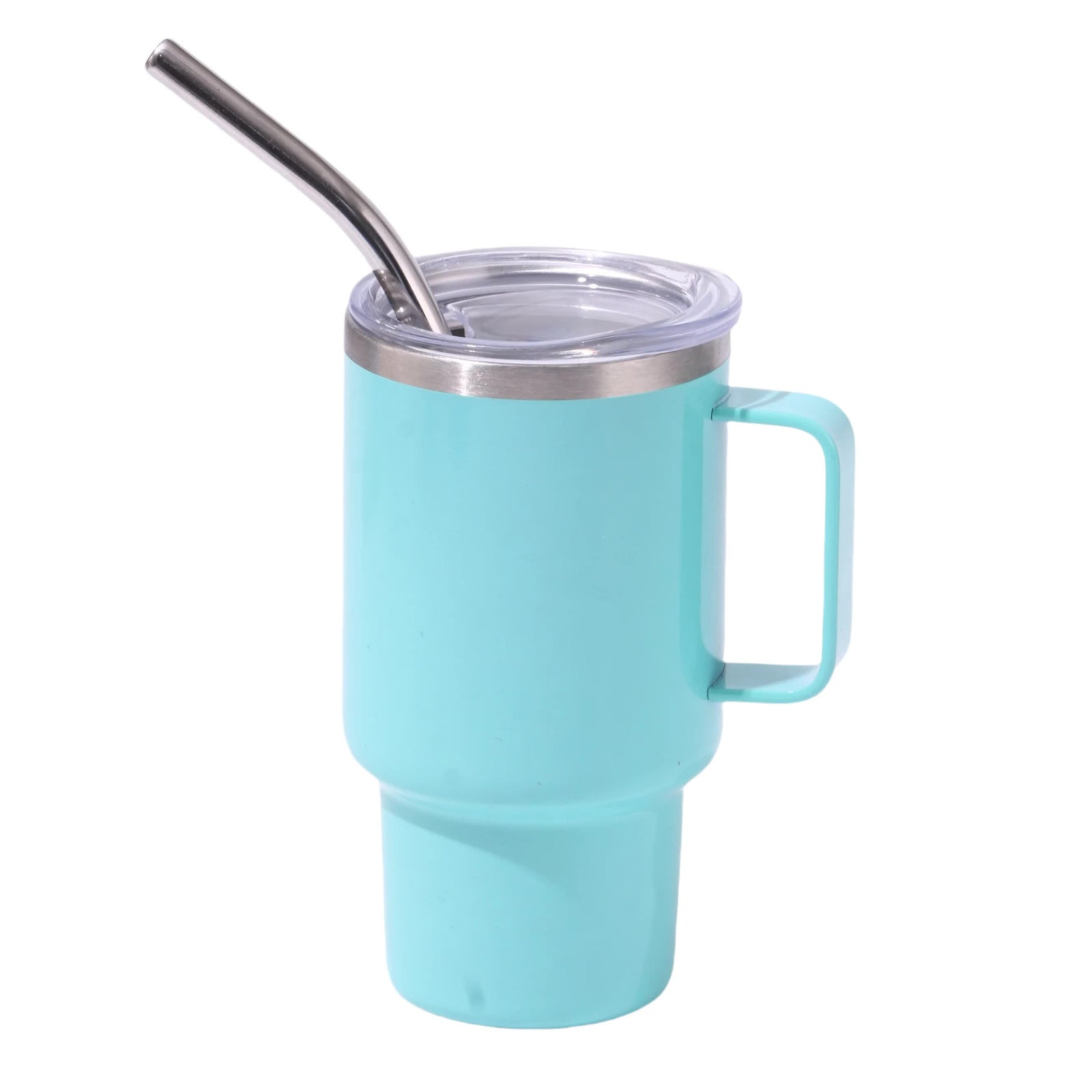 3oz Blue Sublimation Mini Car Cup - Stainless Steel Straw Beer Cup, Portable Insulated Whiskey Shot Glass, Perfect for On-the-Go Drinking