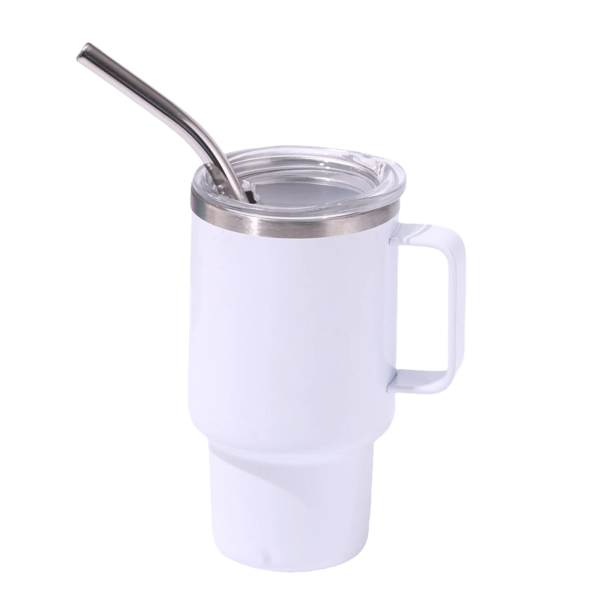 3oz White Sublimation Mini Car Cup - Stainless Steel Straw Beer Cup, Portable Insulated Whiskey Shot Glass, Perfect for On-the-Go Drinking