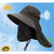 Black Outdoor UV Protection Hat for Men - Detachable Face & Neck Shield, Large Brim Sun Hat for Fishing, Hiking, and Outdoor Activities