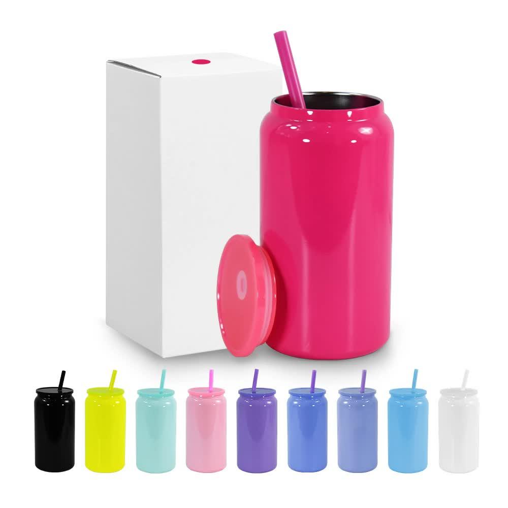 Pink 16oz 304 Stainless Steel Insulated Travel Mug - Portable Outdoor Coffee Cup, Double-Wall Thermos for Hot & Cold Beverages