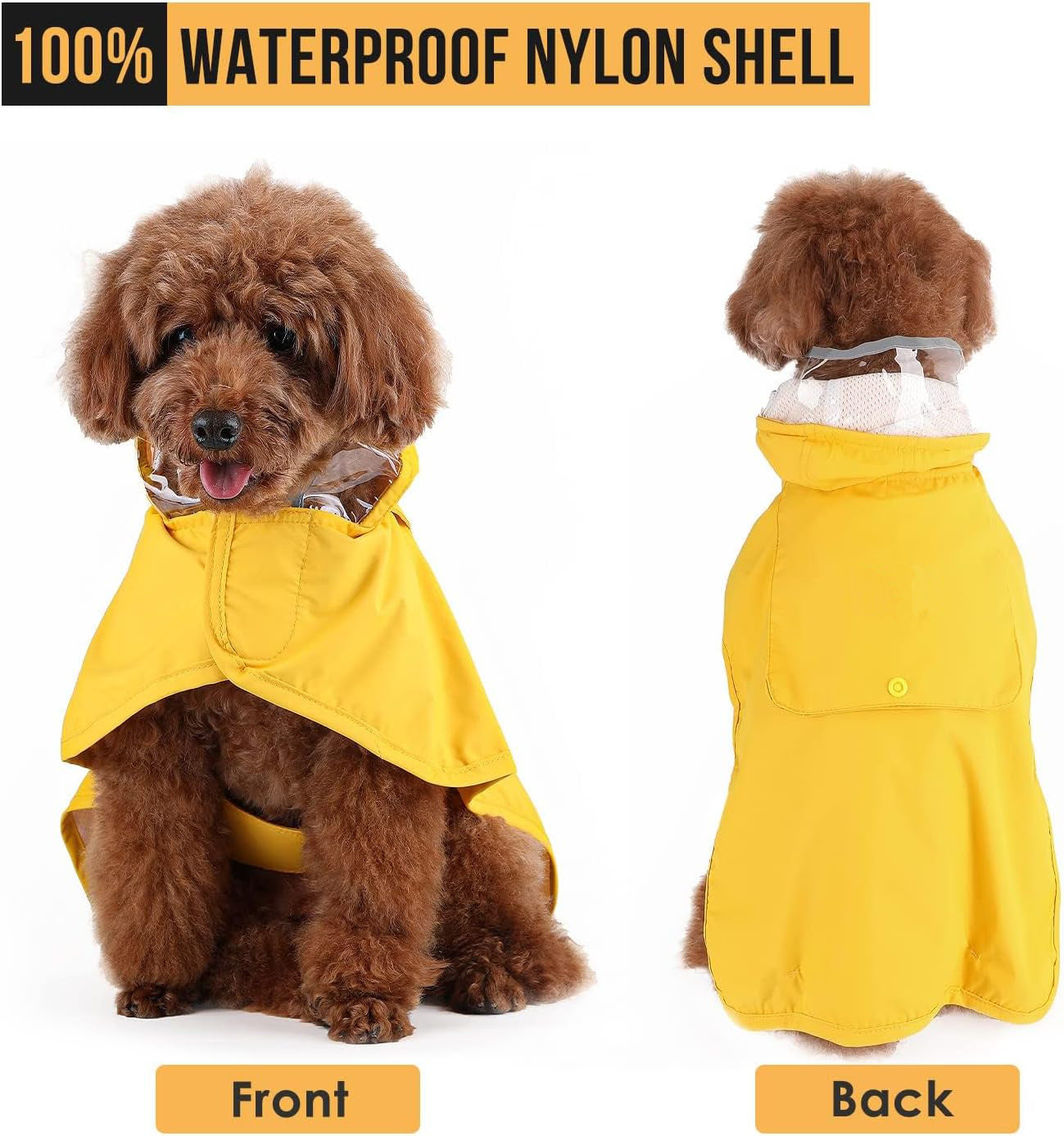 XXXL Orange Reflective Adjustable Pet Raincoat with Hood - Waterproof Dog Jacket, Adjustable Dog Poncho for Outdoor Protection