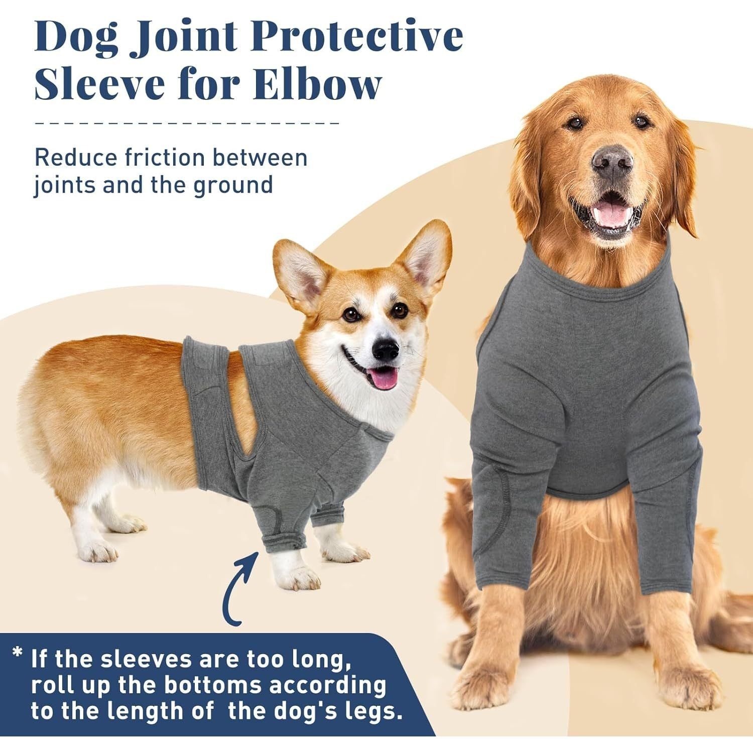 M Pet Front Leg Protective Sleeve - Elastic Dog Leg Guard for Post-Surgery Protection, Prevents Licking and Biting