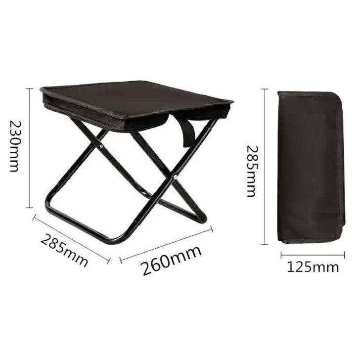 Beige Outdoor Folding Stool with Carrying Handle - Portable Camping Seat, Fishing Chair, Collapsible Zipper Stool for Outdoors, Queueing, and More