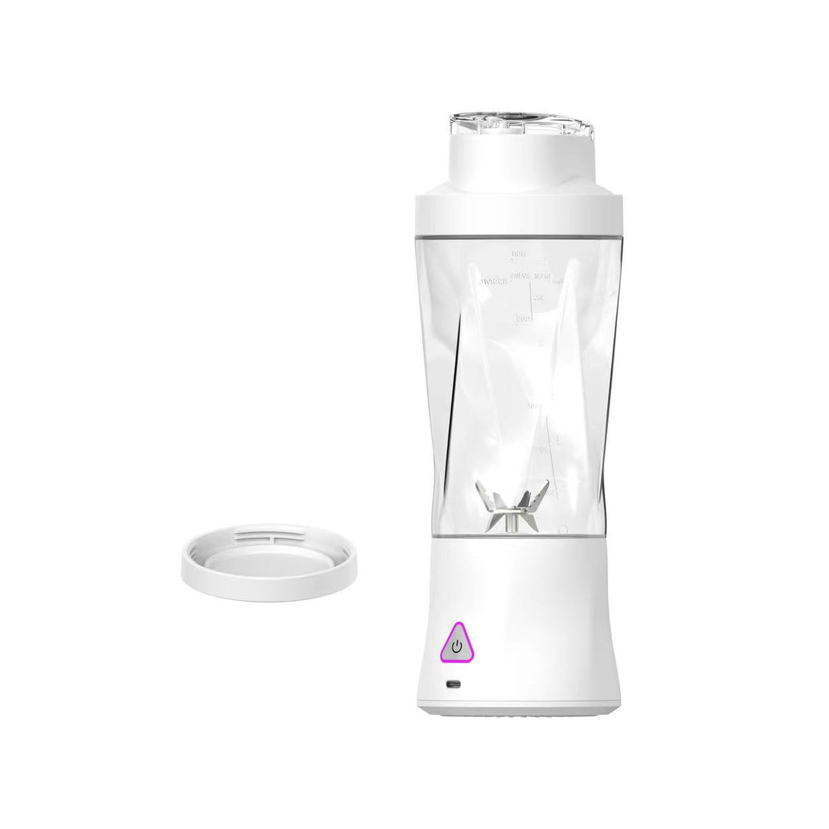 White Portable High-Capacity Juicer Cup - Powerful Blender with Ice Crushing Capability for Smoothies &amp; Juices