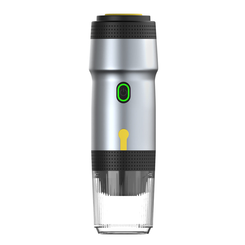 Silver Portable Fully Automatic Espresso Coffee Machine - Universal 3-in-1 Capsule, Coffee Powder &amp; Espresso Maker