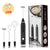 Black 304 Stainless Steel 3-Speed Handheld Electric Milk Frother, Egg Beater, Paint Mixer, and Milk Powder Blender